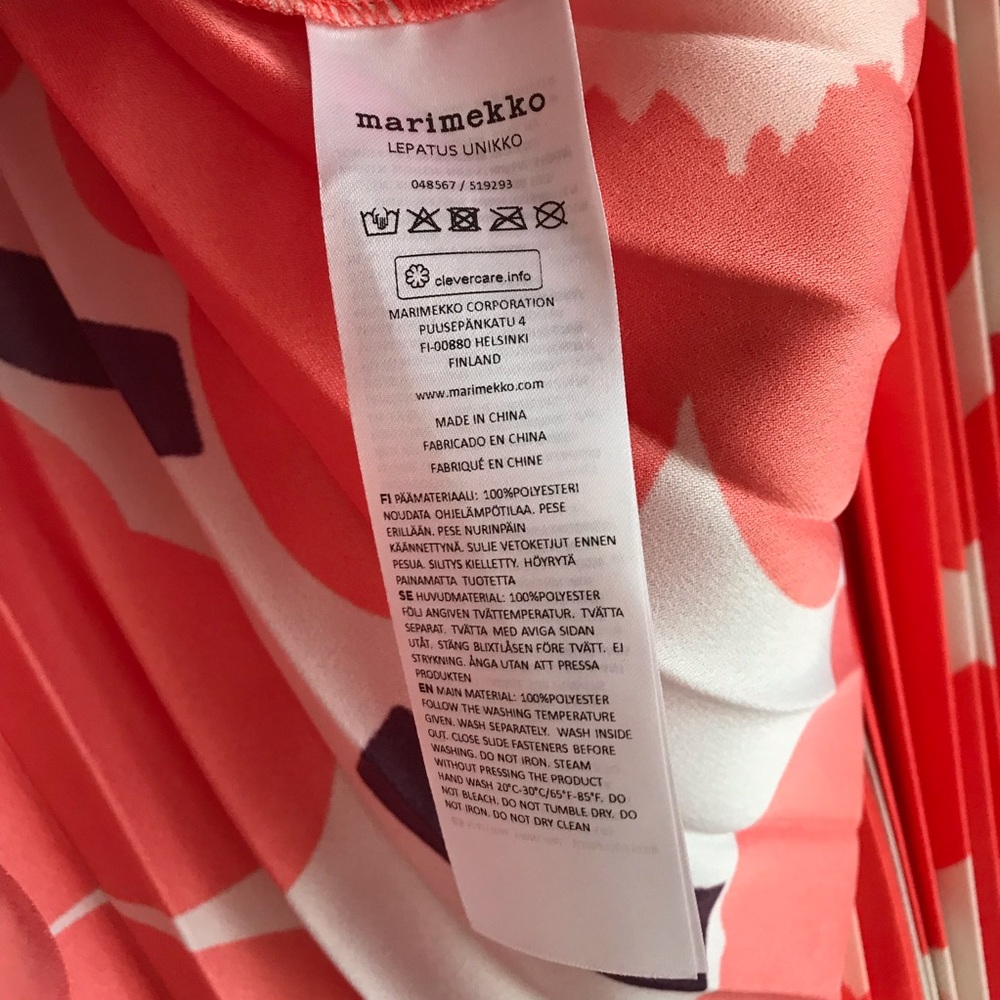 Marimekko Lepatus Pleated Unikko Print Tunic & Skirt Two-Piece Set Size XS - Picture 7 of 15